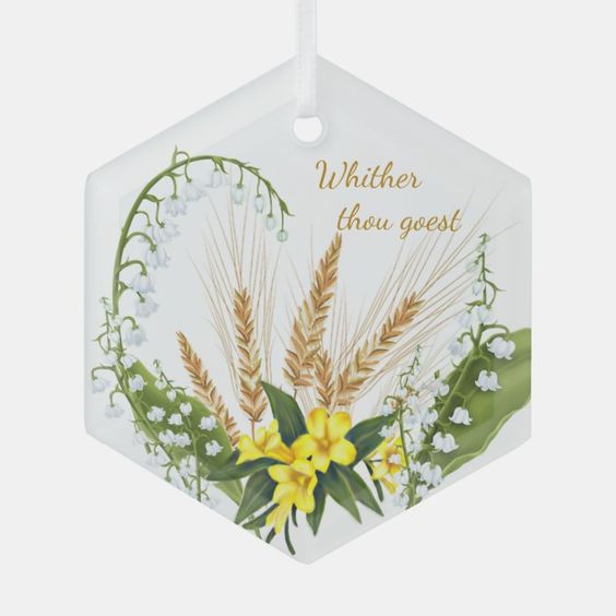 (image for) Ruth with Wheat, Lily of the Valley, Jessamine Glass Ornament